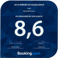 Ocenění kvality služby Booking.com restaurace a penzionu El Greco